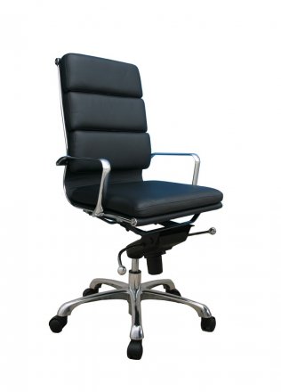 Plush High Back Office Chair In Brown