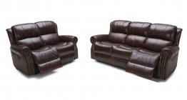 057B Motion Leather Sofa, Love, and Chair