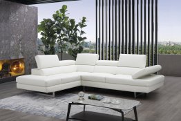 A761 Italian Leather Sectional in Off White
