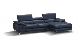 A973b Premium Leather Sectional in Blue