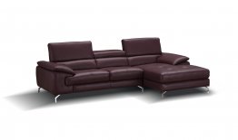 A973b Premium Leather Sectional in Maroon