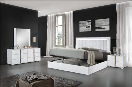 Alice Storage Bed in White High Gloss
