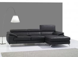 A973b Premium Leather Sectional in Black