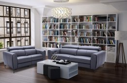 2799 NEW Sofa + Love Seat Lorenzo Blue Grey