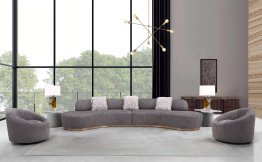 Moon Sectional & Chair in Dark Grey