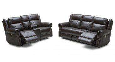 063 Motion Leather Sofa, Love, and Chair