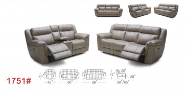 1751 Motion Leather Sofa, Love, and Chair