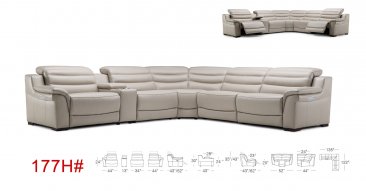 177H Motion Leather Sectional