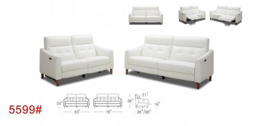 5599-01 Motion Leather Sofa and Love