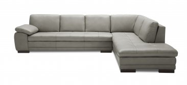 625 Italian Leather Sectional in Grey