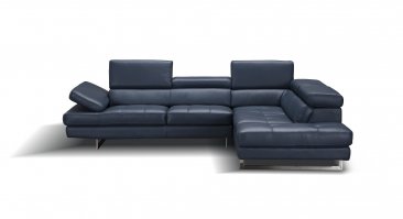 A761 Italian Leather Sectional in Blue