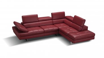 A761 Italian Leather Sectional in Red