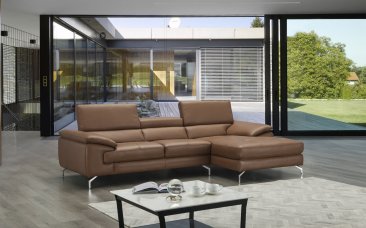 A973b Premium Leather Sectional in Caramel