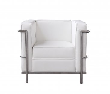 Cour Italian Leather Chair in White