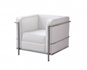 Cour Italian Leather Chair in White