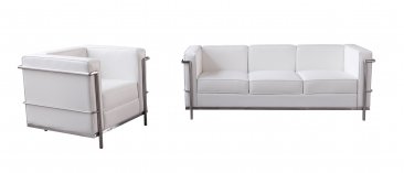 Cour Italian Leather Sofa in White