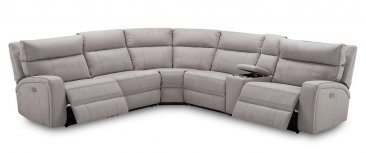 Cozy 6Pc Motion Sectional In Moonshine Microfiber