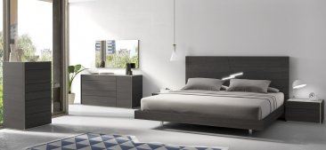 Faro Premium Bedroom Set in Wenge with Light Grey
