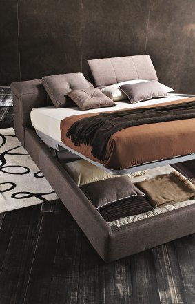Tower Storage Bed in Taupe
