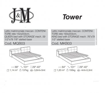 Tower Storage Bed in Taupe