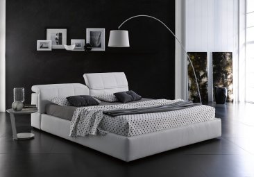 Tower Storage Bed In White Eco Leather