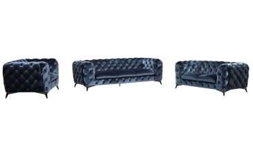 Glitz Blue Sofa Set