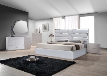 Da Vinci Bed in Silver Grey with Florence Case Goods