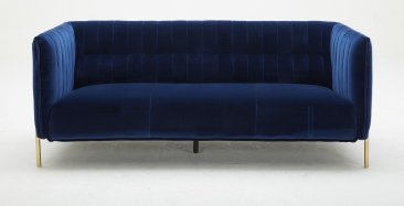 Deco Blue Fabric Sofa Set