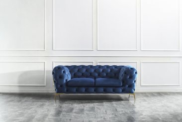 Glamour Blue Sofa Set