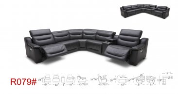 R079-01 Motion Leather Sectional
