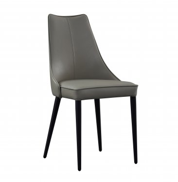 Milano Leather Dining Chair in Light Grey