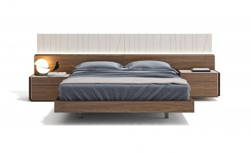 Porto Premium Bedroom Set in Walnut with Light Grey