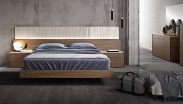 Porto Premium Bedroom Set in Walnut with Light Grey