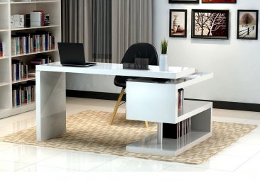 A33 Modern office Desk in Matte White