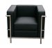 Cour Italian Leather Chair in Black