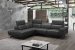 Davenport Leather Sectional in Slate Grey
